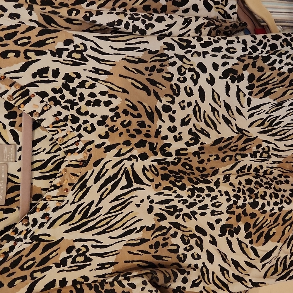 Animal print cotton and poly.